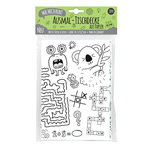 Papier-Tischdecke zum Ausmalen, Motiv Rätsel & Spiele, Rätsel-Tischdecke, Familienrätsel, Kinderbeschäftigung, Mal Mich Bunt Papier-Tischdecke zum Ausmalen, Motiv Rätsel & Spiele, Rätsel-Tischdecke, Familienrätsel, Kinderbeschäftigung, Mal Mich Bunt von JEKA