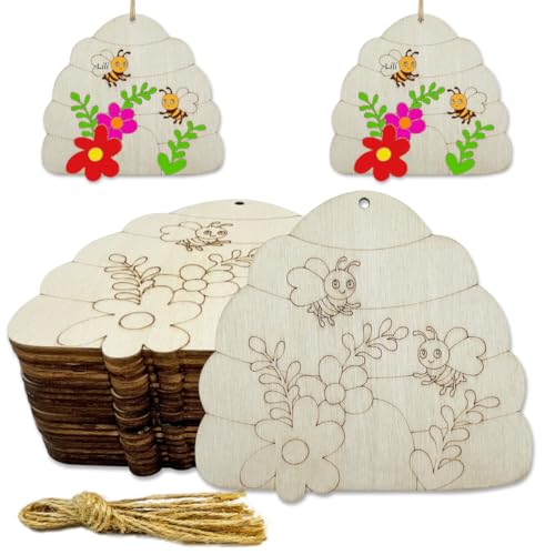 20 Stück 10,2 cm unlackiertes Holz Handwerk Bienenstock Bienenstock Waben Honignest 20 Stück 10,2 cm unlackiertes Holz Handwerk Bienenstock Bienenstock Waben Honignest von JEKEJIAJIU