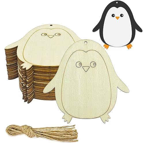 20 Stück unlackierte Pinguin-Holzausschnitte Pinguin-Holz DIY Handwerk Ausschnitte blanko Holz Pinguin Form hängende Ornamente mit Loch Hanfseile Geschenkanhänger 20 Stück unlackierte Pinguin-Holzausschnitte Pinguin-Holz DIY Handwerk Ausschnitte blanko Holz Pinguin Form hängende Ornamente mit Loch Hanfseile Geschenkanhänger von JEKEJIAJIU