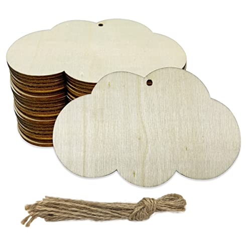 20 Stück unlackierte Wolkenholzausschnitte Wolkenholz DIY Handwerk Ausschnitte blanko Holz Wolkenform hängende Ornamente von JEKEJIAJIU
