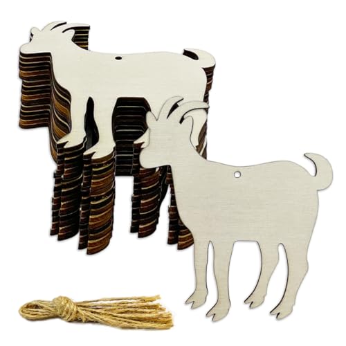 30 Stück 10,2 cm große Ziegenausschnitte aus Holz, unlackiert, für Türhänger, Dekoration, Halloween, Weihnachten, Hochzeit, Geburtstag, Party, Erntedankfest, Dekoration 30 Stück 10,2 cm große Ziegenausschnitte aus Holz, unlackiert, für Türhänger, Dekoration, Halloween, Weihnachten, Hochzeit, Geburtstag, Party, Erntedankfest, Dekoration von JEKEJIAJIU