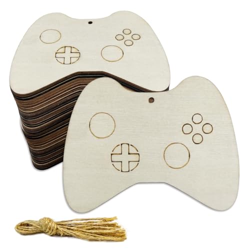 30 Stück 10,2 cm unlackierte Game-Controller, Holz, DIY, Basteln, Ausschnitte, Holzspiel-Controller, geformte hängende Ornamente mit Loch, Hanfseile, Geschenkanhänger für Zuhause, Geburtstag 30 Stück 10,2 cm unlackierte Game-Controller, Holz, DIY, Basteln, Ausschnitte, Holzspiel-Controller, geformte hängende Ornamente mit Loch, Hanfseile, Geschenkanhänger für Zuhause, Geburtstag von JEKEJIAJIU