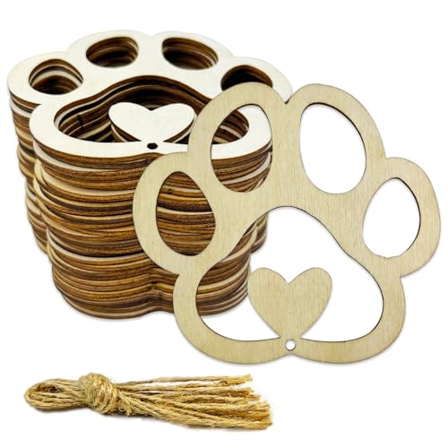 30 Stück Herzpfotenförmige Holzausschnitte Hund Katze Krallen Ausschnitte Unlackiertes Holz Haustier Pfote Holz DIY Handwerk Verzierungen Geschenk Ornamente Dekoration, 9,9 x 9,4 cm 30 Stück Herzpfotenförmige Holzausschnitte Hund Katze Krallen Ausschnitte Unlackiertes Holz Haustier Pfote Holz DIY Handwerk Verzierungen Geschenk Ornamente Dekoration, 9,9 x 9,4 cm von JEKEJIAJIU