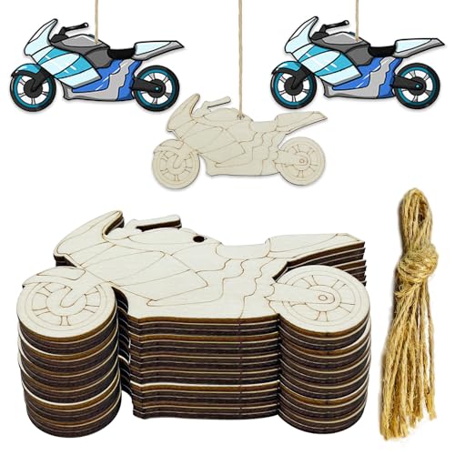 30 Stück Motorrad Holz DIY Handwerk Ausschnitte Holz Motorrad geformte hängende Ornamente mit Loch Hanfseile Geschenkanhänger für Hochzeit Geburtstag Weihnachten Dekorationen 30 Stück Motorrad Holz DIY Handwerk Ausschnitte Holz Motorrad geformte hängende Ornamente mit Loch Hanfseile Geschenkanhänger für Hochzeit Geburtstag Weihnachten Dekorationen von JEKEJIAJIU