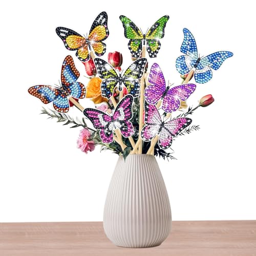 JEKRWNOY 8 Stück Diamond Painting Schmetterling-5D Diamond Painting Art für Garten Deko-Painting Kinder Erwachsene Gartendekoration für Draußen, Basteln für Kinder Diamont Painting Geschenk JEKRWNOY 8 Stück Diamond Painting Schmetterling-5D Diamond Painting Art für Garten Deko-Painting Kinder Erwachsene Gartendekoration für Draußen, Basteln für Kinder Diamont Painting Geschenk von JEKRWNOY