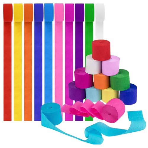 10 Rollen Krepppapier-Luftschlangen zum Aufhängen, Regenbogen-Luftschlangen, 10 Farben, Party-Krepppapier-Rolle, Luftschlangen für Geburtstag, Hochzeit und Feiertagsparty-Dekorationen. 10 Rollen Krepppapier-Luftschlangen zum Aufhängen, Regenbogen-Luftschlangen, 10 Farben, Party-Krepppapier-Rolle, Luftschlangen für Geburtstag, Hochzeit und Feiertagsparty-Dekorationen. von JEKUGOT