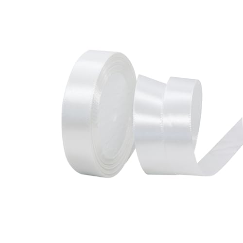 JEKUGOT 22m x 2cm Satinband Weißes Geschenkband weißes Schleifenband für Geschenkverpackungen Basteln Geburtstag Hochzeit Dekoration JEKUGOT 22m x 2cm Satinband Weißes Geschenkband weißes Schleifenband für Geschenkverpackungen Basteln Geburtstag Hochzeit Dekoration von JEKUGOT