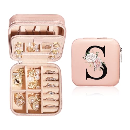 JEKUGOT Personalisierte Schmuckschatulle, klein, Reise-Schmuckschatulle mit Spiegel, Reise-Schmuck-Organizer, Aufbewahrungsbox, Geburtstagsgeschenk für Frauen, Mütter und Freunde (A), PVC, Flanell JEKUGOT Personalisierte Schmuckschatulle, klein, Reise-Schmuckschatulle mit Spiegel, Reise-Schmuck-Organizer, Aufbewahrungsbox, Geburtstagsgeschenk für Frauen, Mütter und Freunde (A), PVC, Flanell von JEKUGOT