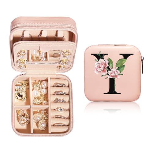 JEKUGOT Personalisierte Schmuckschatulle, klein, Reise-Schmuckschatulle mit Spiegel, Reise-Schmuck-Organizer, Aufbewahrungsbox, Geburtstagsgeschenk für Frauen, Mütter und Freunde (A), Leder JEKUGOT Personalisierte Schmuckschatulle, klein, Reise-Schmuckschatulle mit Spiegel, Reise-Schmuck-Organizer, Aufbewahrungsbox, Geburtstagsgeschenk für Frauen, Mütter und Freunde (A), Leder von JEKUGOT