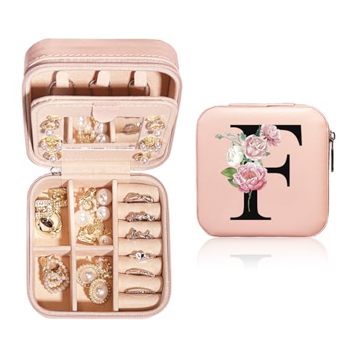 JEKUGOT Personalisierte Schmuckschatulle, klein, Reise-Schmuckschatulle mit Spiegel, Reise-Schmuck-Organizer, Aufbewahrungsbox, Geburtstagsgeschenk für Frauen, Mütter und Freunde (A), Leder JEKUGOT Personalisierte Schmuckschatulle, klein, Reise-Schmuckschatulle mit Spiegel, Reise-Schmuck-Organizer, Aufbewahrungsbox, Geburtstagsgeschenk für Frauen, Mütter und Freunde (A), Leder von JEKUGOT