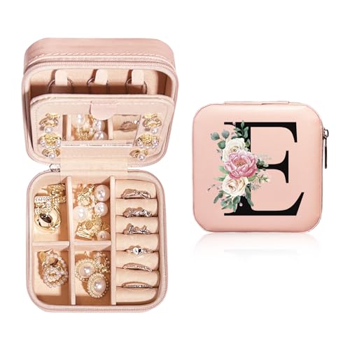 JEKUGOT Personalisierte Schmuckschatulle, klein, Reise-Schmuckschatulle mit Spiegel, Reise-Schmuck-Organizer, Aufbewahrungsbox, Geburtstagsgeschenk für Frauen, Mütter und Freunde (A), Leder JEKUGOT Personalisierte Schmuckschatulle, klein, Reise-Schmuckschatulle mit Spiegel, Reise-Schmuck-Organizer, Aufbewahrungsbox, Geburtstagsgeschenk für Frauen, Mütter und Freunde (A), Leder von JEKUGOT