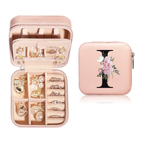 JEKUGOT Personalisierte Schmuckschatulle, klein, Reise-Schmuckschatulle mit Spiegel, Reise-Schmuck-Organizer, Aufbewahrungsbox, Geburtstagsgeschenk für Frauen, Mütter und Freunde (A), Leder JEKUGOT Personalisierte Schmuckschatulle, klein, Reise-Schmuckschatulle mit Spiegel, Reise-Schmuck-Organizer, Aufbewahrungsbox, Geburtstagsgeschenk für Frauen, Mütter und Freunde (A), Leder von JEKUGOT