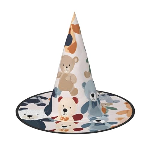 JEKYDOSD Bunter Bären-Druck, Halloween-Hut, gruseliges Party-Accessoire, Karneval, Maskeradebälle JEKYDOSD Bunter Bären-Druck, Halloween-Hut, gruseliges Party-Accessoire, Karneval, Maskeradebälle von JEKYDOSD