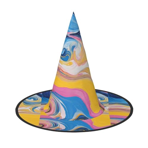 JEKYDOSD Bunter Batikdruck, Halloween-Hut, gruseliges Party-Accessoire, Karneval, Maskenbälle JEKYDOSD Bunter Batikdruck, Halloween-Hut, gruseliges Party-Accessoire, Karneval, Maskenbälle von JEKYDOSD