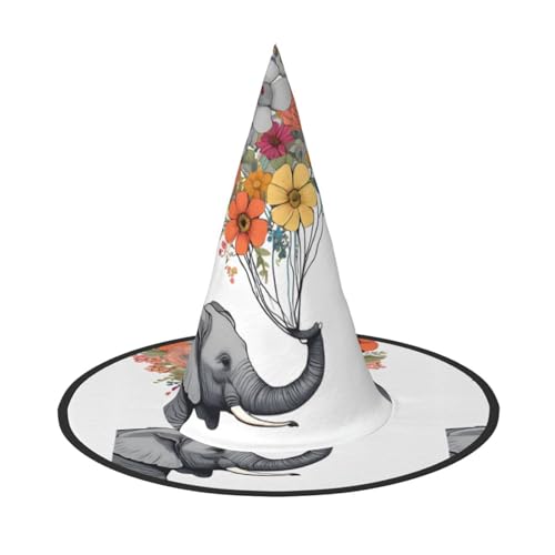 JEKYDOSD Elefant mit Blumendruck, Halloween-Hut, gruseliges Party-Accessoire, Karneval, Maskeradebälle JEKYDOSD Elefant mit Blumendruck, Halloween-Hut, gruseliges Party-Accessoire, Karneval, Maskeradebälle von JEKYDOSD