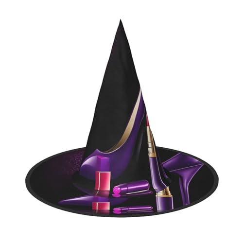 JEKYDOSD Elegante violette High Heels mit Lippenstift-Druck, Halloween-Hut, gruseliges Party-Accessoire, Karneval, Maskerade-Bälle JEKYDOSD Elegante violette High Heels mit Lippenstift-Druck, Halloween-Hut, gruseliges Party-Accessoire, Karneval, Maskerade-Bälle von JEKYDOSD
