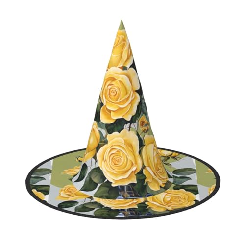 JEKYDOSD Halloween-Hut mit gelben Rosen, gruseliges Party-Accessoire, Karneval, Maskerade-Bälle JEKYDOSD Halloween-Hut mit gelben Rosen, gruseliges Party-Accessoire, Karneval, Maskerade-Bälle von JEKYDOSD