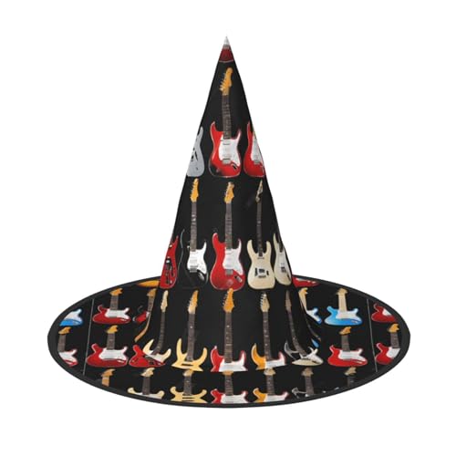 JEKYDOSD Kunst-Gitarrenmuster-Druck, Halloween-Hut, gruseliges Partyzubehör, Karneval, Maskeradebälle JEKYDOSD Kunst-Gitarrenmuster-Druck, Halloween-Hut, gruseliges Partyzubehör, Karneval, Maskeradebälle von JEKYDOSD