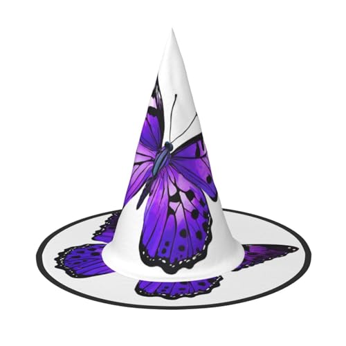 JEKYDOSD Niedlicher lila Schmetterlings-Druck, Halloween-Hut, gruseliges Party-Accessoire, Karneval, Maskerade-Bälle JEKYDOSD Niedlicher lila Schmetterlings-Druck, Halloween-Hut, gruseliges Party-Accessoire, Karneval, Maskerade-Bälle von JEKYDOSD
