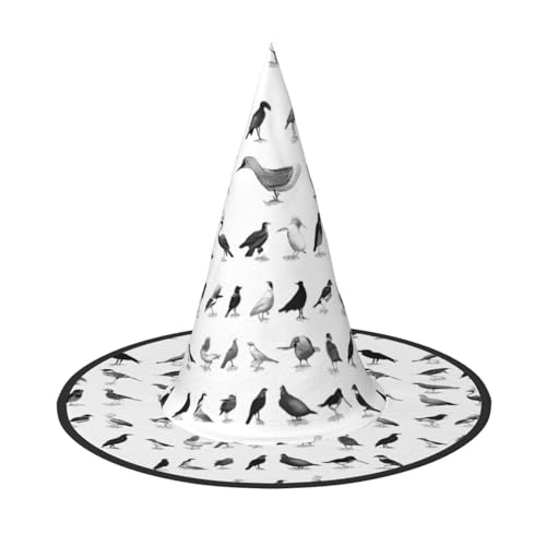 JEKYDOSD Schwarz-Weiß-Vogel-Druck, Halloween-Hut, gruseliges Party-Accessoire, Karneval, Maskerade-Bälle JEKYDOSD Schwarz-Weiß-Vogel-Druck, Halloween-Hut, gruseliges Party-Accessoire, Karneval, Maskerade-Bälle von JEKYDOSD