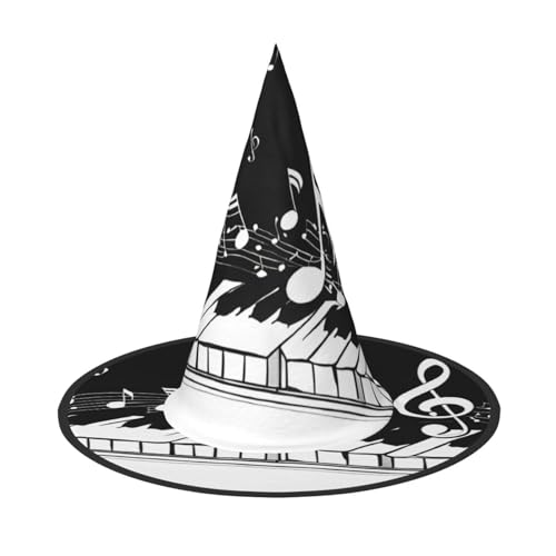 JEKYDOSD Schwarz-weiße Musiknoten-Druck, Halloween-Hut, gruseliges Party-Accessoire, Karneval, Maskerade-Bälle JEKYDOSD Schwarz-weiße Musiknoten-Druck, Halloween-Hut, gruseliges Party-Accessoire, Karneval, Maskerade-Bälle von JEKYDOSD