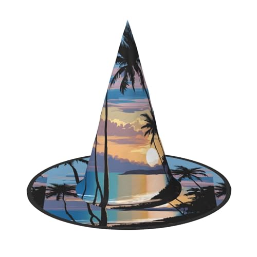 JEKYDOSD Tropischer Sonnenuntergang Druck Halloween Hut Gruseliges Partyzubehör Karneval Maskerade Bälle JEKYDOSD Tropischer Sonnenuntergang Druck Halloween Hut Gruseliges Partyzubehör Karneval Maskerade Bälle von JEKYDOSD