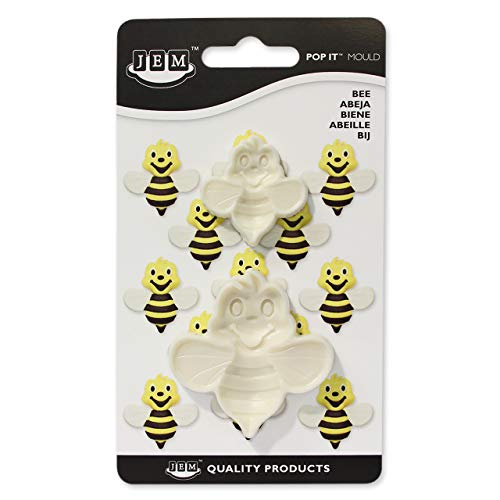 PME Pop-It Backform für Kuchendekoration, Biene, groß, klein, elfenbeinfarben, 1,6 x 9,1 x 16 cm von PME