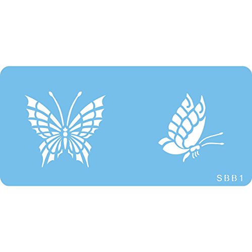 JEM Schmetterlings-Schablone Zwei, Kunststoff, Blau, 15 x 1 x 15 cm von JEM