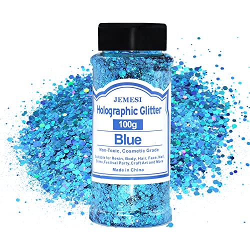 Holographic Chunky Glitter, Blau 100g Chunky Pailletten Glitter, Craft Glitter für Harz, Gesicht, Nagelkunst, Körper, Slime, Festival Party Art Holographic Chunky Glitter, Blau 100g Chunky Pailletten Glitter, Craft Glitter für Harz, Gesicht, Nagelkunst, Körper, Slime, Festival Party Art von JEMESI