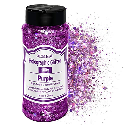 Holographic Chunky Glitter, Lila 100g Chunky Pailletten Glitter, Craft Glitter für Harz, Gesicht, Nagel, Körper, Slime, Festival Party Art Holographic Chunky Glitter, Lila 100g Chunky Pailletten Glitter, Craft Glitter für Harz, Gesicht, Nagel, Körper, Slime, Festival Party Art von JEMESI