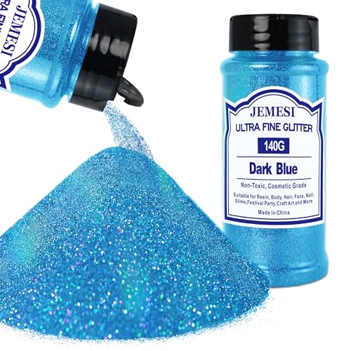 JEMESI Dunkelblauer Glitzerpulver, 140g - 0.2mm Ultra Fine Glitzerpulver Glitter für Epoxidharz, DIY Basteln,Tumbler Malerei Kerze Herstellung; Kosmetischer Glitzer, Nail Powder, Body Glitzer Haare JEMESI Dunkelblauer Glitzerpulver, 140g - 0.2mm Ultra Fine Glitzerpulver Glitter für Epoxidharz, DIY Basteln,Tumbler Malerei Kerze Herstellung; Kosmetischer Glitzer, Nail Powder, Body Glitzer Haare von JEMESI
