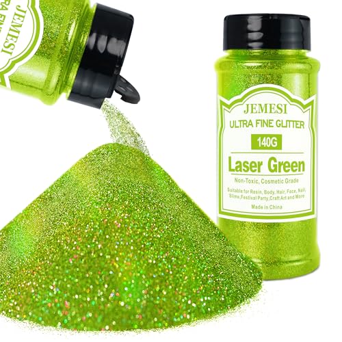 JEMESI Grün Glitzerpulver, 140g - 0.2mm Ultra Fine Glitzerpulver Glitter für Epoxidharz, DIY Basteln,Tumbler Malerei Kerze Herstellung; Kosmetischer Glitzer, Nail Powder, Body Glitzer Haare JEMESI Grün Glitzerpulver, 140g - 0.2mm Ultra Fine Glitzerpulver Glitter für Epoxidharz, DIY Basteln,Tumbler Malerei Kerze Herstellung; Kosmetischer Glitzer, Nail Powder, Body Glitzer Haare von JEMESI