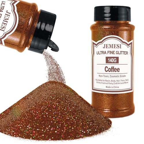 JEMESI Kaffee Glitzerpulver, 140g - 0.2mm Ultra Fine Glitzerpulver Glitter für Epoxidharz, DIY Basteln,Tumbler Malerei Kerze Herstellung; Kosmetischer Glitzer, Nail Powder, Body Glitzer Haare JEMESI Kaffee Glitzerpulver, 140g - 0.2mm Ultra Fine Glitzerpulver Glitter für Epoxidharz, DIY Basteln,Tumbler Malerei Kerze Herstellung; Kosmetischer Glitzer, Nail Powder, Body Glitzer Haare von JEMESI