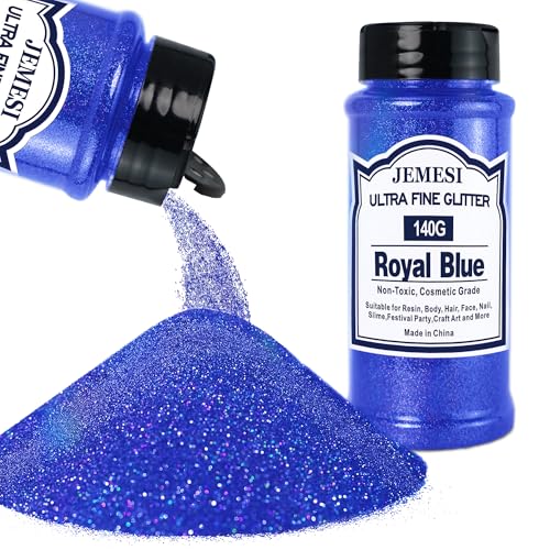 JEMESI Königsblauer Glitzerpulver, 140g - 0.2mm Ultra Fine Glitzerpulver Glitter für Epoxidharz, DIY Basteln,Tumbler Malerei Kerze Herstellung; Kosmetischer Glitzer, Nail Powder, Body Glitzer Haare JEMESI Königsblauer Glitzerpulver, 140g - 0.2mm Ultra Fine Glitzerpulver Glitter für Epoxidharz, DIY Basteln,Tumbler Malerei Kerze Herstellung; Kosmetischer Glitzer, Nail Powder, Body Glitzer Haare von JEMESI