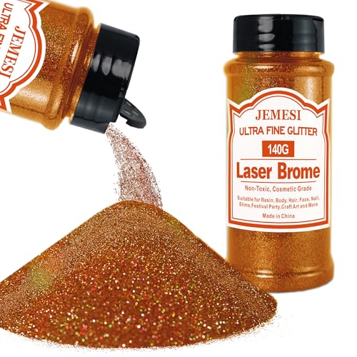 JEMESI Laser-Bronze Glitzerpulver, 140g - 0.2mm Ultra Fine Glitzerpulver Glitter für Epoxidharz, DIY Basteln,Tumbler Malerei Kerze Herstellung; Kosmetischer Glitzer, Nail Powder, Body Glitzer Haare JEMESI Laser-Bronze Glitzerpulver, 140g - 0.2mm Ultra Fine Glitzerpulver Glitter für Epoxidharz, DIY Basteln,Tumbler Malerei Kerze Herstellung; Kosmetischer Glitzer, Nail Powder, Body Glitzer Haare von JEMESI