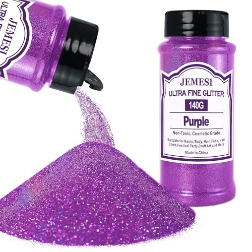 JEMESI Lila Glitzerpulver, 140g - 0.2mm Ultra Fine Glitzerpulver Glitter für Epoxidharz, DIY Basteln,Tumbler Malerei Kerze Herstellung; Kosmetischer Glitzer, Nail Powder, Body Glitzer Haare JEMESI Lila Glitzerpulver, 140g - 0.2mm Ultra Fine Glitzerpulver Glitter für Epoxidharz, DIY Basteln,Tumbler Malerei Kerze Herstellung; Kosmetischer Glitzer, Nail Powder, Body Glitzer Haare von JEMESI