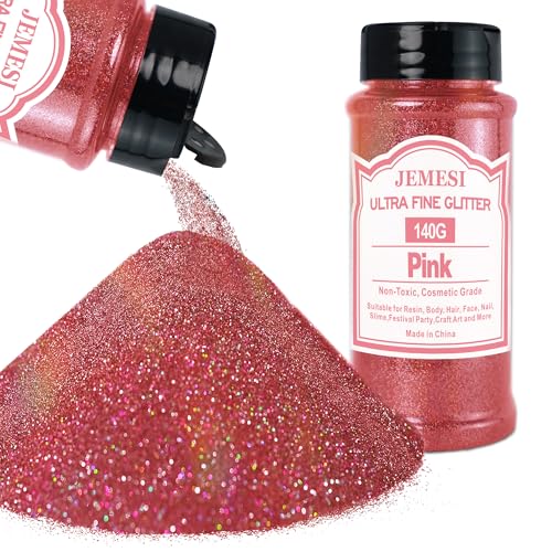 JEMESI Rosa Glitzerpulver, 140g - 0.2mm Ultra Fine Glitzerpulver Glitter für Epoxidharz, DIY Basteln,Tumbler Malerei Kerze Herstellung; Kosmetischer Glitzer, Nail Powder, Body Glitzer Haare JEMESI Rosa Glitzerpulver, 140g - 0.2mm Ultra Fine Glitzerpulver Glitter für Epoxidharz, DIY Basteln,Tumbler Malerei Kerze Herstellung; Kosmetischer Glitzer, Nail Powder, Body Glitzer Haare von JEMESI