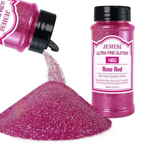 JEMESI Rosenrot Glitzerpulver, 140g - 0.2mm Ultra Fine Glitzerpulver Glitter für Epoxidharz, DIY Basteln,Tumbler Malerei Kerze Herstellung; Kosmetischer Glitzer, Nail Powder, Body Glitzer Haare JEMESI Rosenrot Glitzerpulver, 140g - 0.2mm Ultra Fine Glitzerpulver Glitter für Epoxidharz, DIY Basteln,Tumbler Malerei Kerze Herstellung; Kosmetischer Glitzer, Nail Powder, Body Glitzer Haare von JEMESI