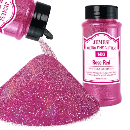 JEMESI Rosenrot Glitzerpulver, 140g - 0.2mm Ultra Fine Glitzerpulver Glitter für Epoxidharz, DIY Basteln,Tumbler Malerei Kerze Herstellung; Kosmetischer Glitzer, Nail Powder, Body Glitzer Haare JEMESI Rosenrot Glitzerpulver, 140g - 0.2mm Ultra Fine Glitzerpulver Glitter für Epoxidharz, DIY Basteln,Tumbler Malerei Kerze Herstellung; Kosmetischer Glitzer, Nail Powder, Body Glitzer Haare von JEMESI