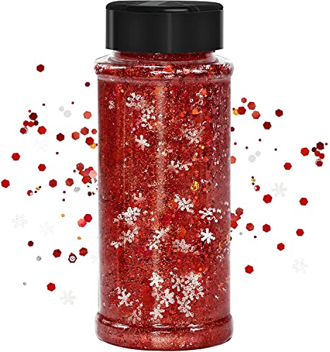 Weihnachts Glitter,100g Weihnachten Kunst Glitter Pailletten, für Epoxidharz Nägel, Gesicht, Make-up,Becher,Glitzer-Festival-Dekoration (SD-03) von JEMESI