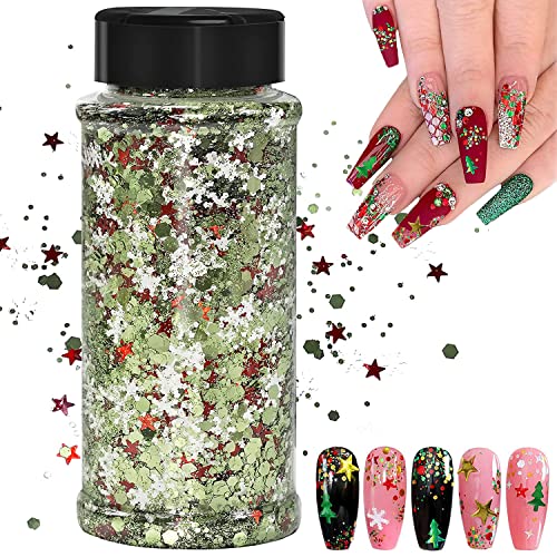 Weihnachts Glitter,100g Weihnachten Kunst Glitter Pailletten, für Epoxidharz Nägel Glitzer-Festival-Dekoration (SD-04) von JEMESI