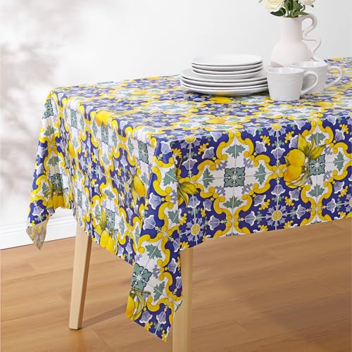 JEMIDI Abwaschbare Tischdecke Wachstuch - Wasserdicht aus PVC - Wachstischtuch abwischbar - Wachstischdecke abwaschbar - Tischdecke Outdoor rechteckig Zitronen bunt 140x220cm JEMIDI Abwaschbare Tischdecke Wachstuch - Wasserdicht aus PVC - Wachstischtuch abwischbar - Wachstischdecke abwaschbar - Tischdecke Outdoor rechteckig Zitronen bunt 140x220cm von JEMIDI