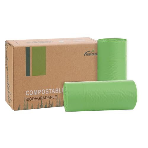 JENCENBIO Kompostierbare Müllbeutel, 30 Liter, 8 gallon, Bio-Müllbeutel, OK Compost Home zertifiziert von JENCENBIO