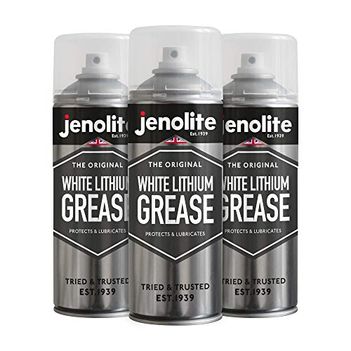 JENOLITE weißes Lithium-Fett-Aerosol | Langlebiges Schmiermittel | Reduziert Reibung und Verschleiß an Metallteilen | 3 x 400ml von JENOLITE