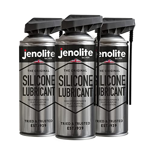 JENOLITE- Silikonspray mit Smart Straw. Mehrzweck-Aerosol flüssiges Silikon zur Vorsorge-Anwendung auf Holz, Metall und Kunststoffen sowie zur Gummipflege Enthalten: 3 Spraydosen von JENOLITE