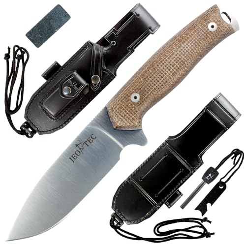 JEO-TEC Nº21 Messer mit feststehender Klinge für Outdoor Survival Bushcraft Jagd und Angeln, 11,5 cm Klinge, Scheide und Feuerstahl, Handgefertigt in Spanien, Full Tang Knife JEO-TEC Nº21 Messer mit feststehender Klinge für Outdoor Survival Bushcraft Jagd und Angeln, 11,5 cm Klinge, Scheide und Feuerstahl, Handgefertigt in Spanien, Full Tang Knife von JEO-TEC
