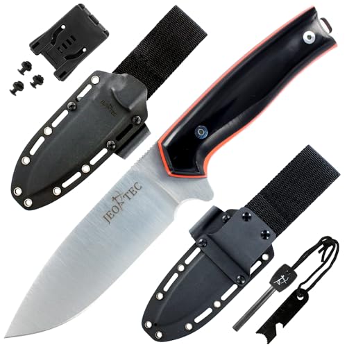 JEO-TEC Nº21 Messer mit feststehender Klinge für Outdoor Survival Bushcraft Jagd und Angeln, 11,5 cm Klinge, Scheide und Feuerstahl, Handgefertigt in Spanien, Full Tang Knife JEO-TEC Nº21 Messer mit feststehender Klinge für Outdoor Survival Bushcraft Jagd und Angeln, 11,5 cm Klinge, Scheide und Feuerstahl, Handgefertigt in Spanien, Full Tang Knife von JEO-TEC