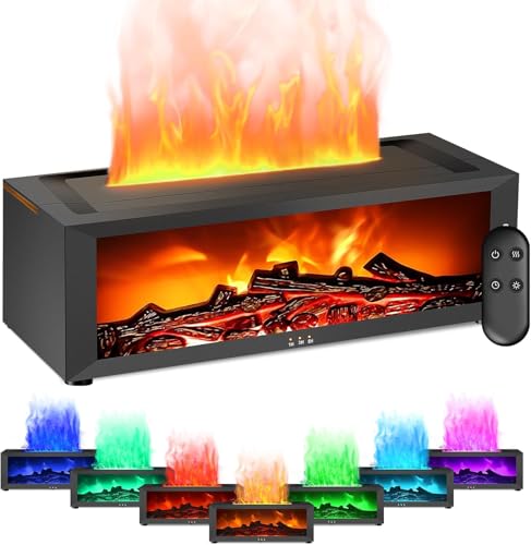 Flammen Aroma Diffuser,Aroma Diffuser mit LED Kami,Diffuser ätherische öle mit 7 Dynamischem Flammeneffekt,Automatische Farbwechsel,Flammen Duftöl Diffuser mit Timer für Zuhause Büro Schlafzimmer von JEONDFG