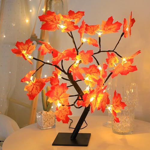Herbst Deko Ahornblatt Baum Lichter,24 LED Herbstdeko Baum Licht,LED Ahornblatt Baum Licht,Schreibtisch Ahorn-Blätter Baumlicht,Herbstdeko Blätter Lichterketten für Wohnzimmer,Büro,Esszimmer Herbst Deko Ahornblatt Baum Lichter,24 LED Herbstdeko Baum Licht,LED Ahornblatt Baum Licht,Schreibtisch Ahorn-Blätter Baumlicht,Herbstdeko Blätter Lichterketten für Wohnzimmer,Büro,Esszimmer von JEONDFG