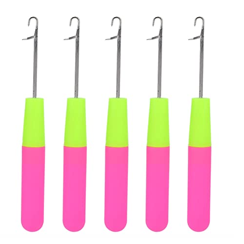 JEOZBM 5Er-Pack Häkelnadeln, Häkelnadeln für Haare, Häkelnadeln, Stricknadeln für Haarverlängerungen, Federn und Dreadlocks(L-Splitter) von JEOZBM